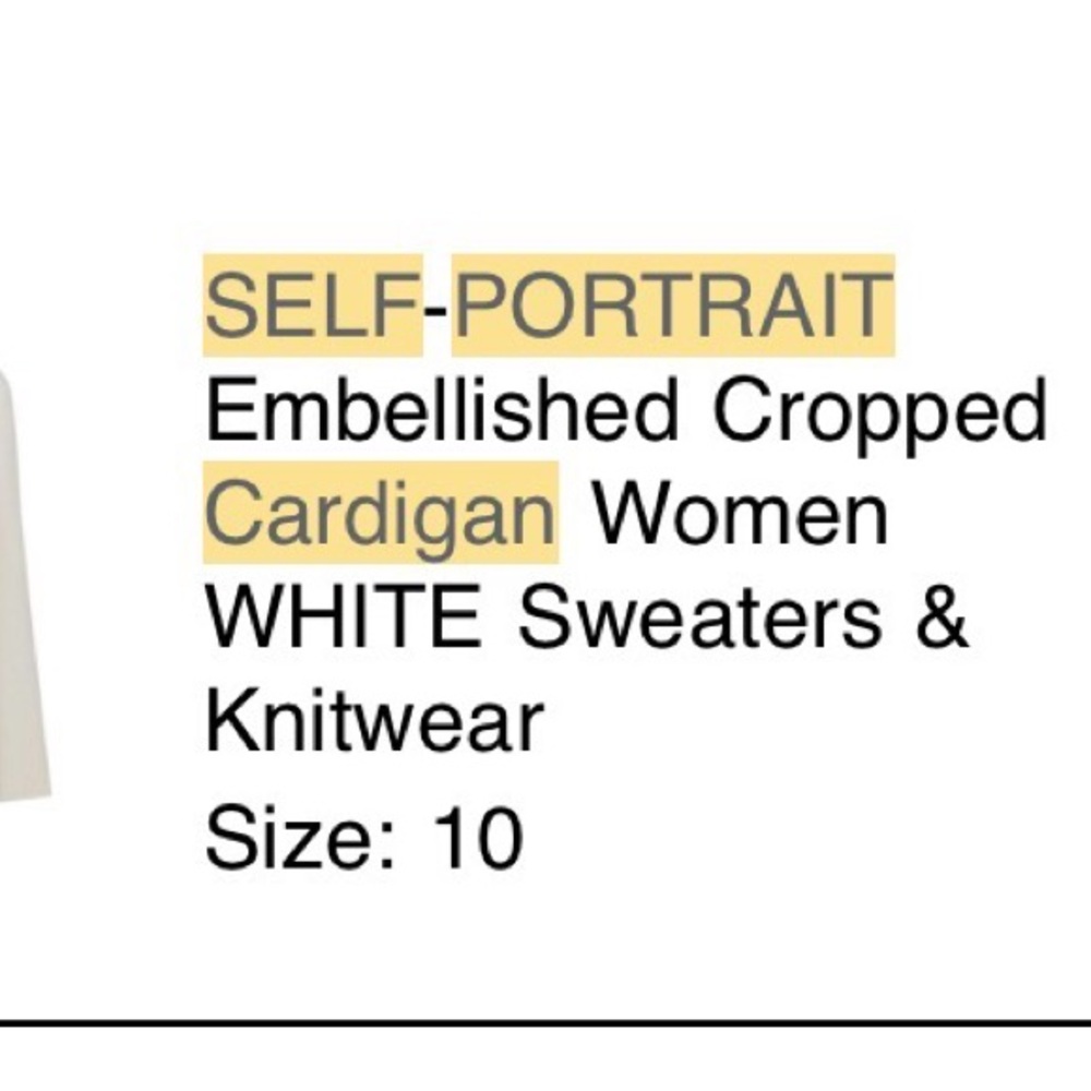 Self-Portrait Cream Cropped Cardigan with Decorative Buckles - Picture 2 of 6